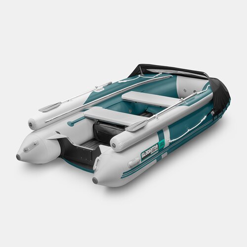 Надувная лодка GLADIATOR E380X морской зеленый-белый