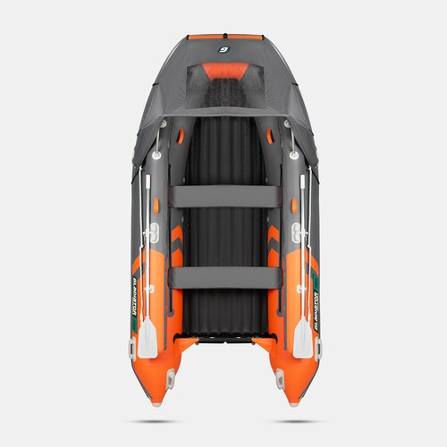 Надувная лодка GLADIATOR E380X PRO оранжево-темносерый