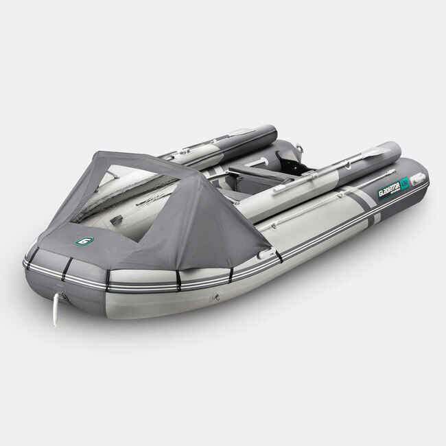 Надувная лодка GLADIATOR E380X PRO черно-бирюзовый