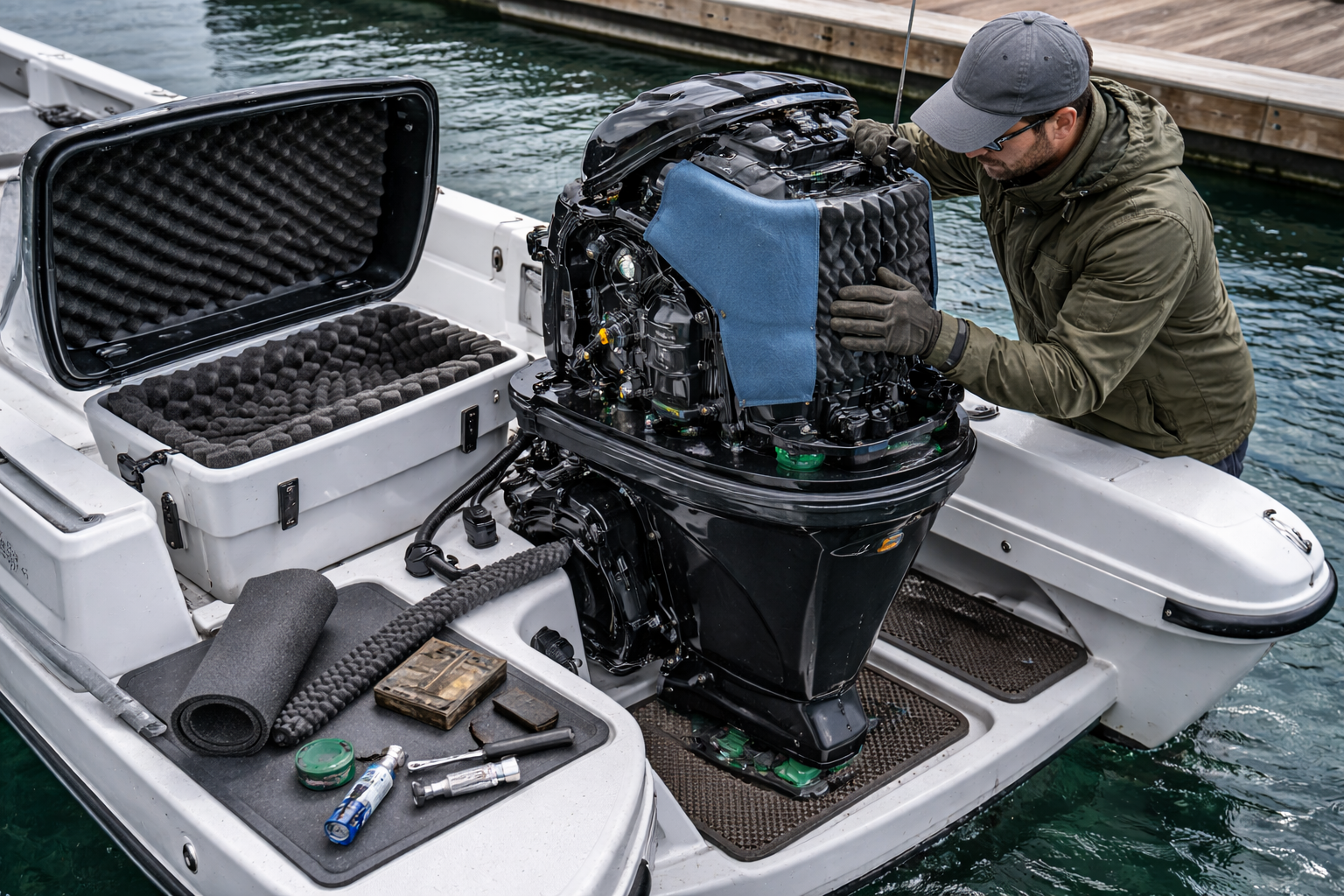 Как снизить уровень шума лодочного мотора